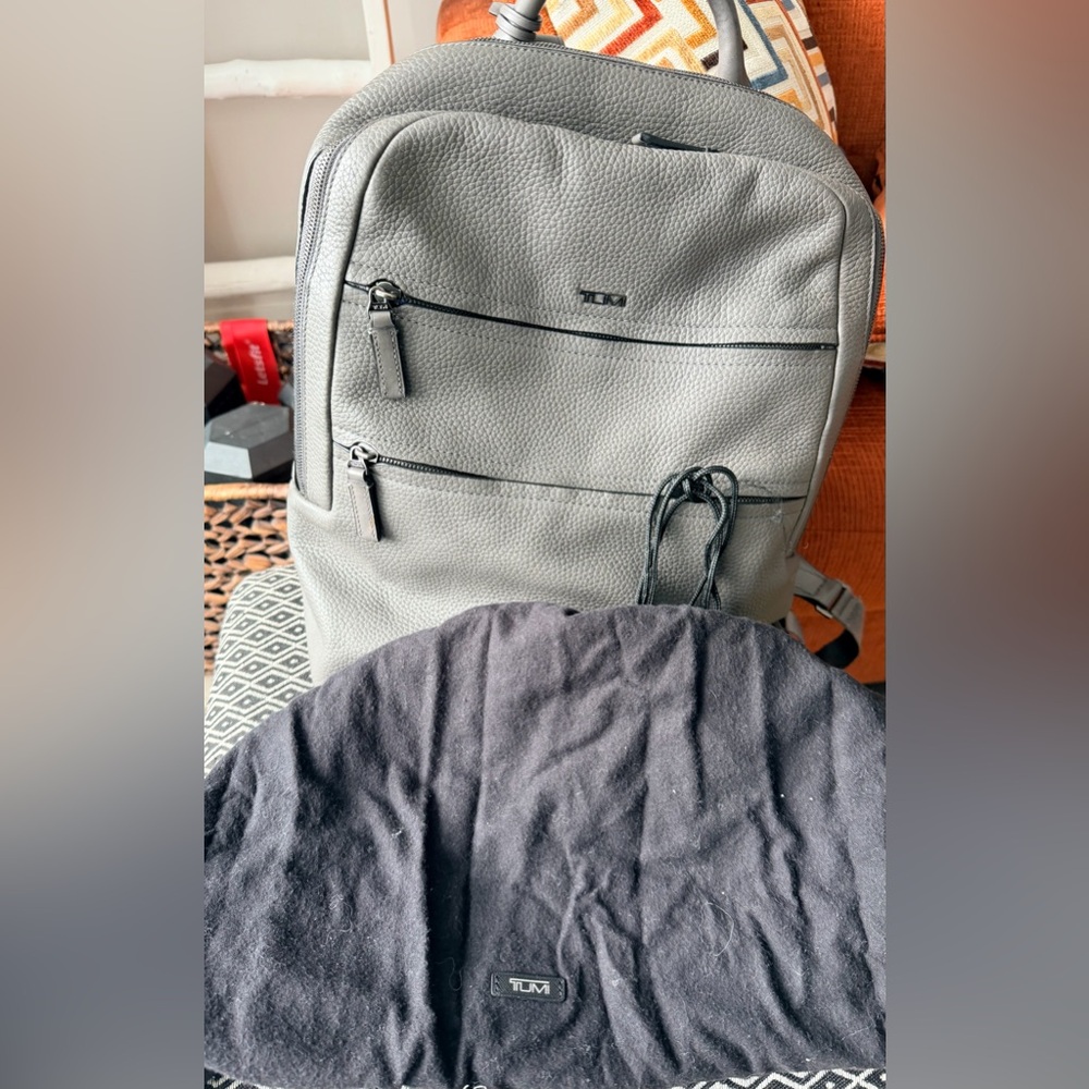Tumi Gray Leather Men's Backpack